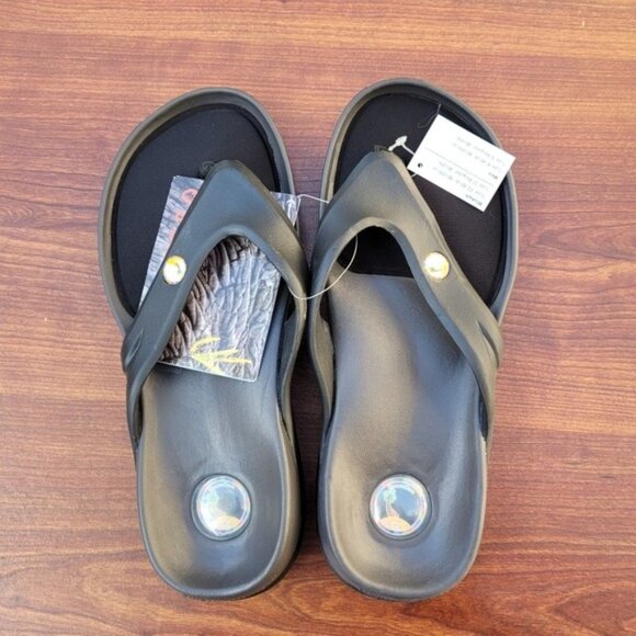 Hawaiian Jellys Ultra Comfort O'o Black Lava  Unisex Flip Flop Sandal Sz… - Picture 13 of 16